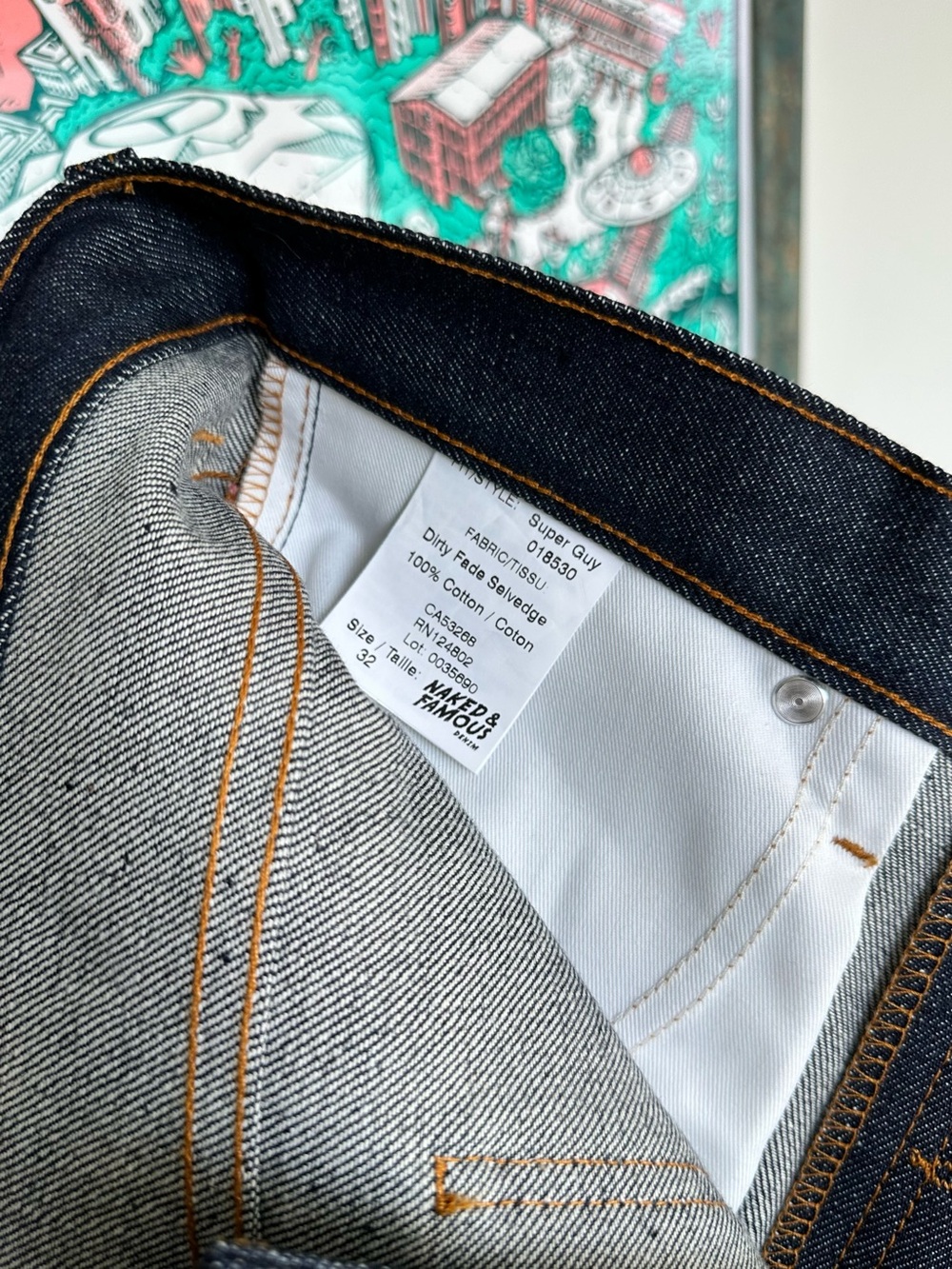 NWT Naked & Famous Super Guy Dark Indigo Slim Regular Rise Men’s Jeans W32 L30 - Picture 10 of 17
